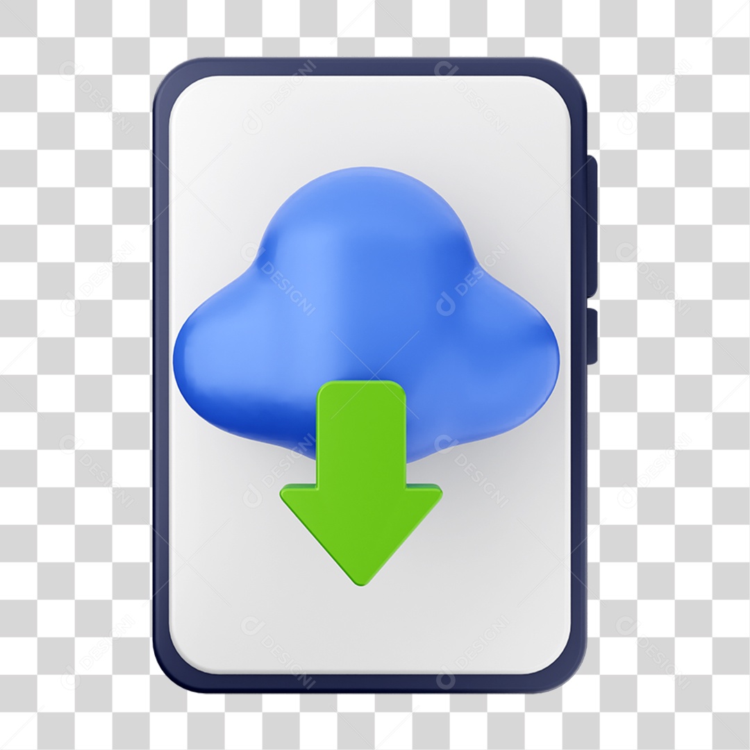 Elemento 3D Ícone de Download PNG Transparente