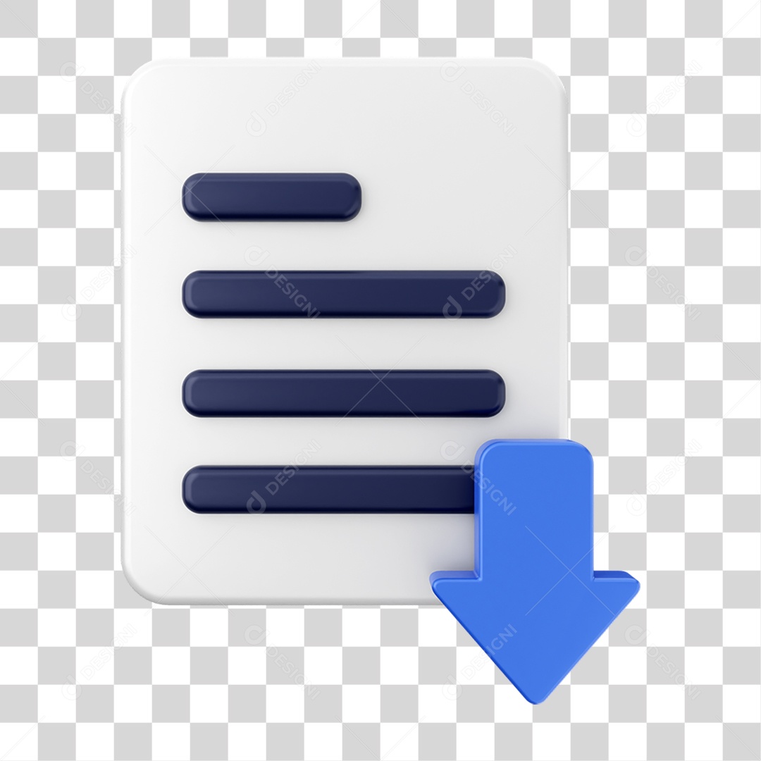 Elemento 3D Ícone de Download PNG Transparente