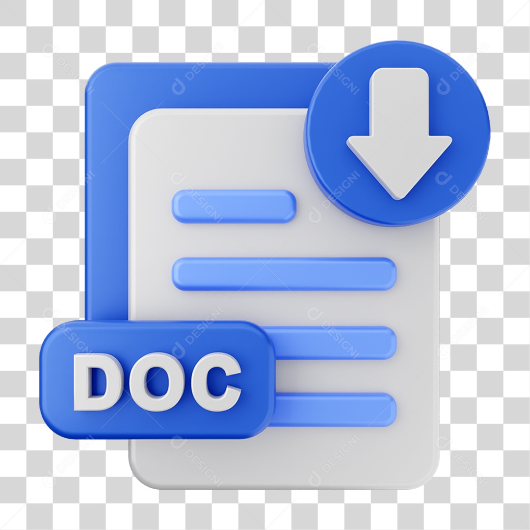 Elemento 3D Ícone de Download PNG Transparente