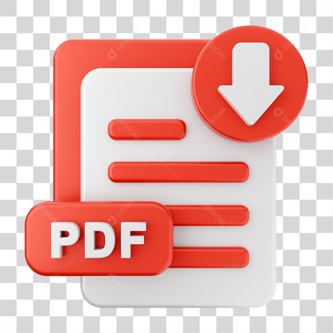 Elemento 3D Ícone de Download PNG Transparente