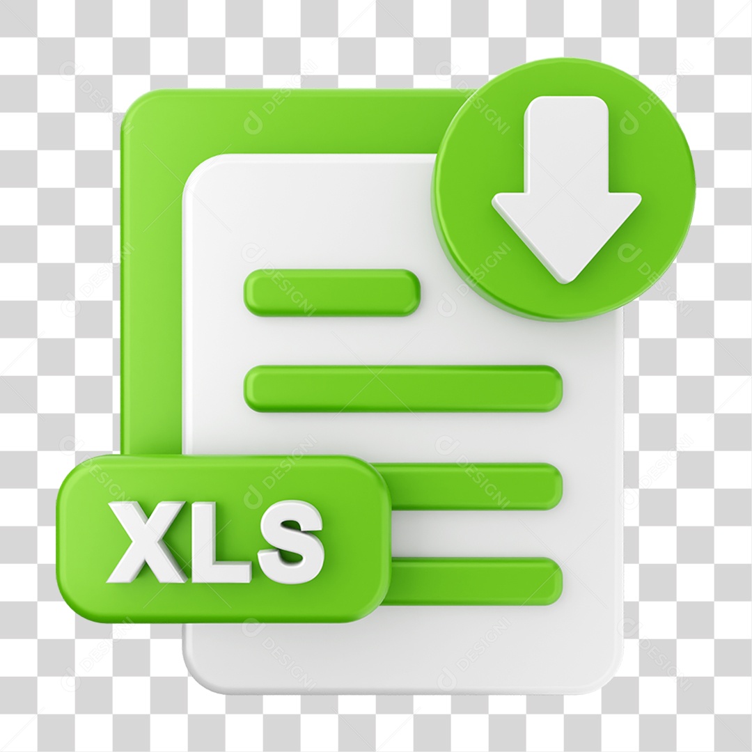 Elemento 3D Ícone de Download PNG Transparente