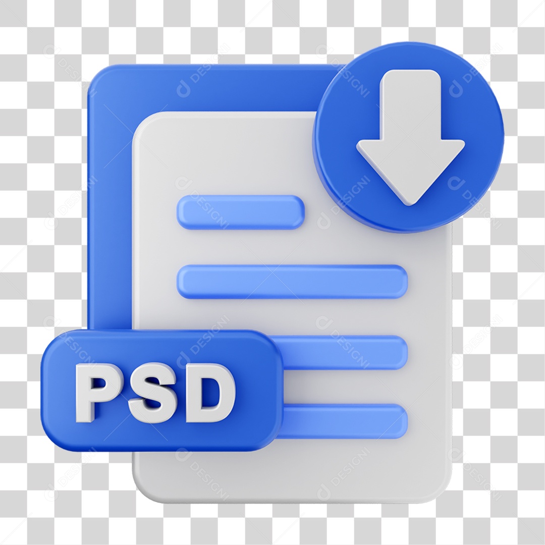 Elemento 3D Ícone de Download PNG Transparente