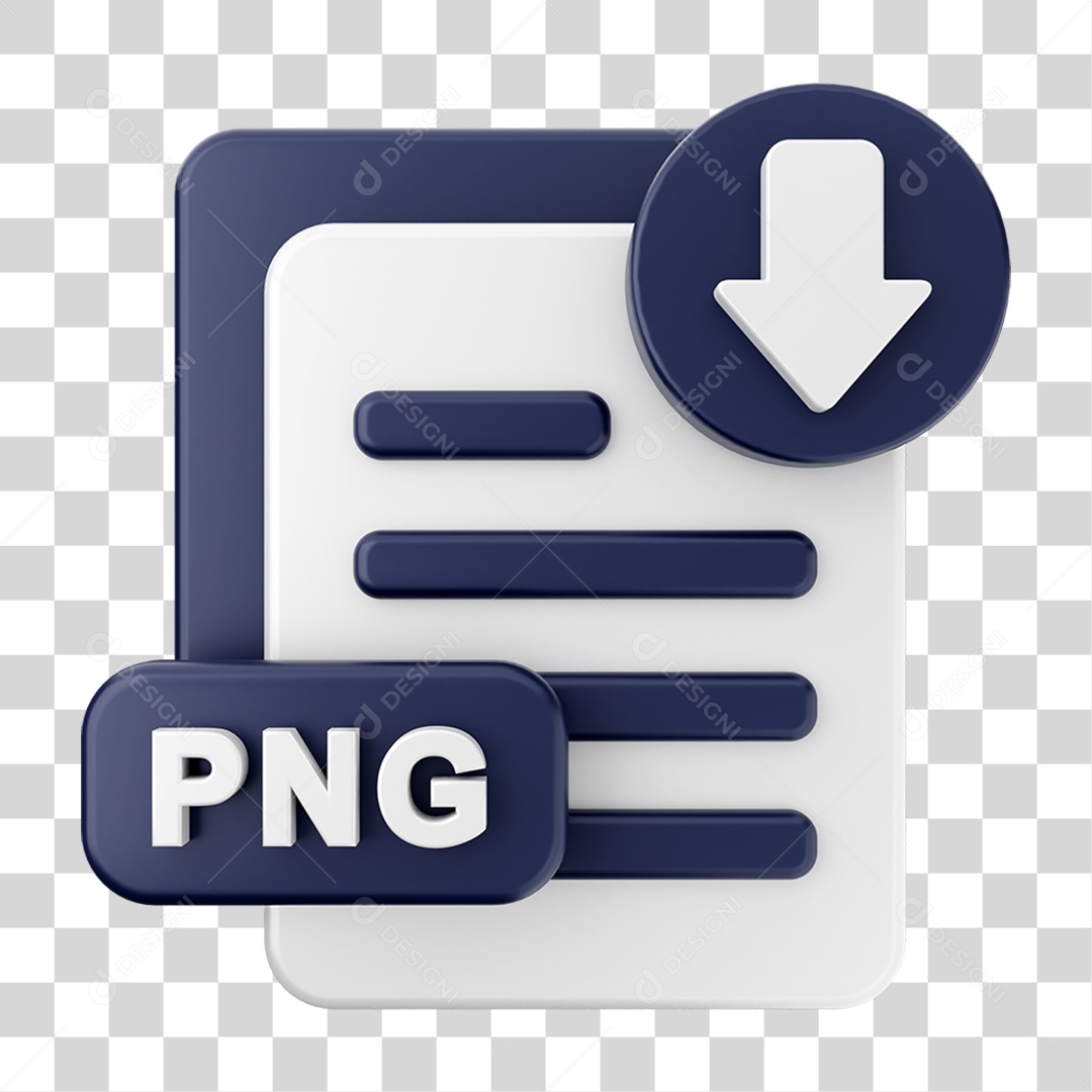 Elemento 3D Ícone de Download PNG Transparente