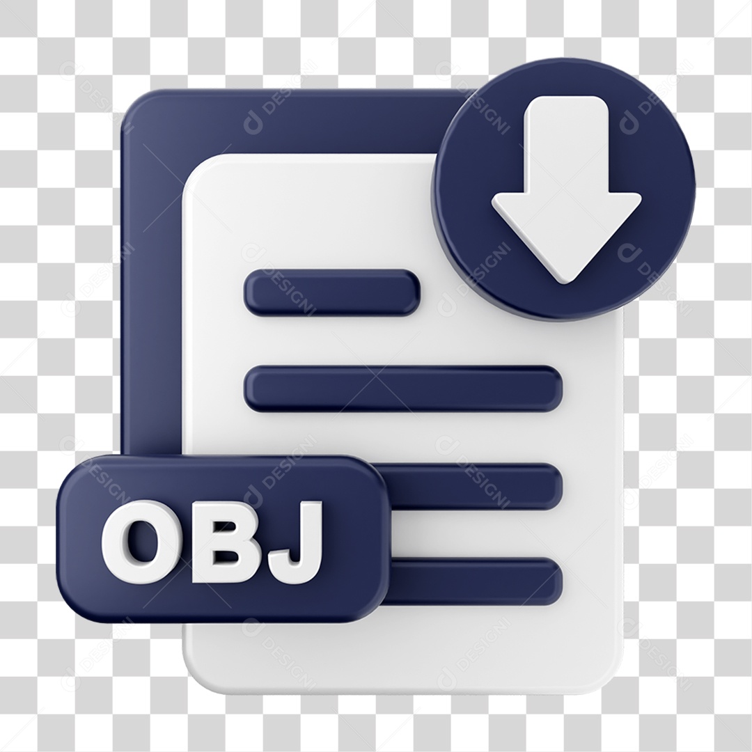 Elemento 3D Ícone de Download PNG Transparente