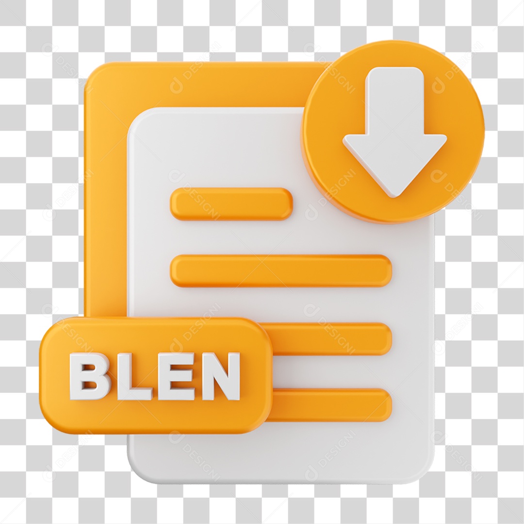 Elemento 3D Ícone de Download PNG Transparente