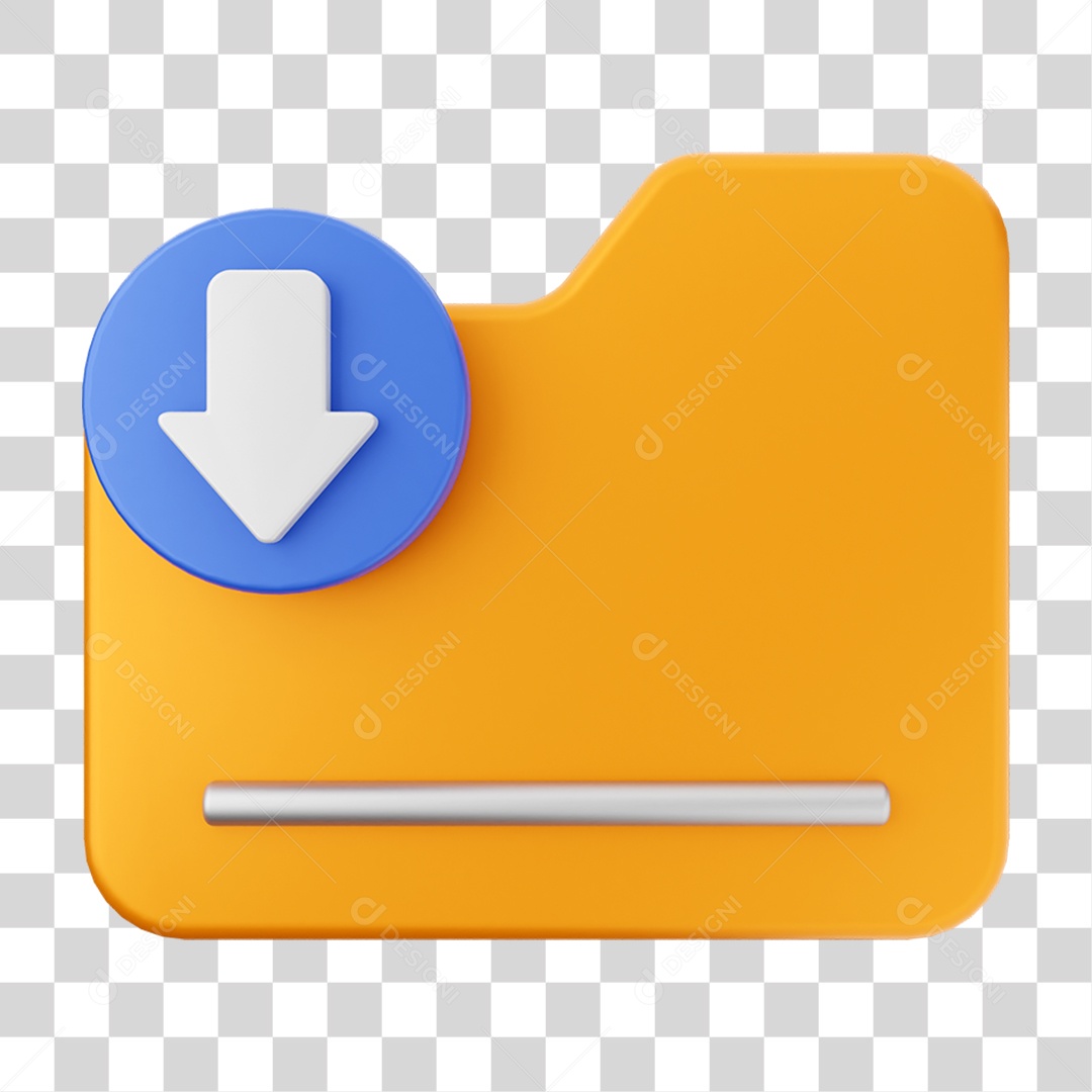 Elemento 3D Ícone de Download PNG Transparente