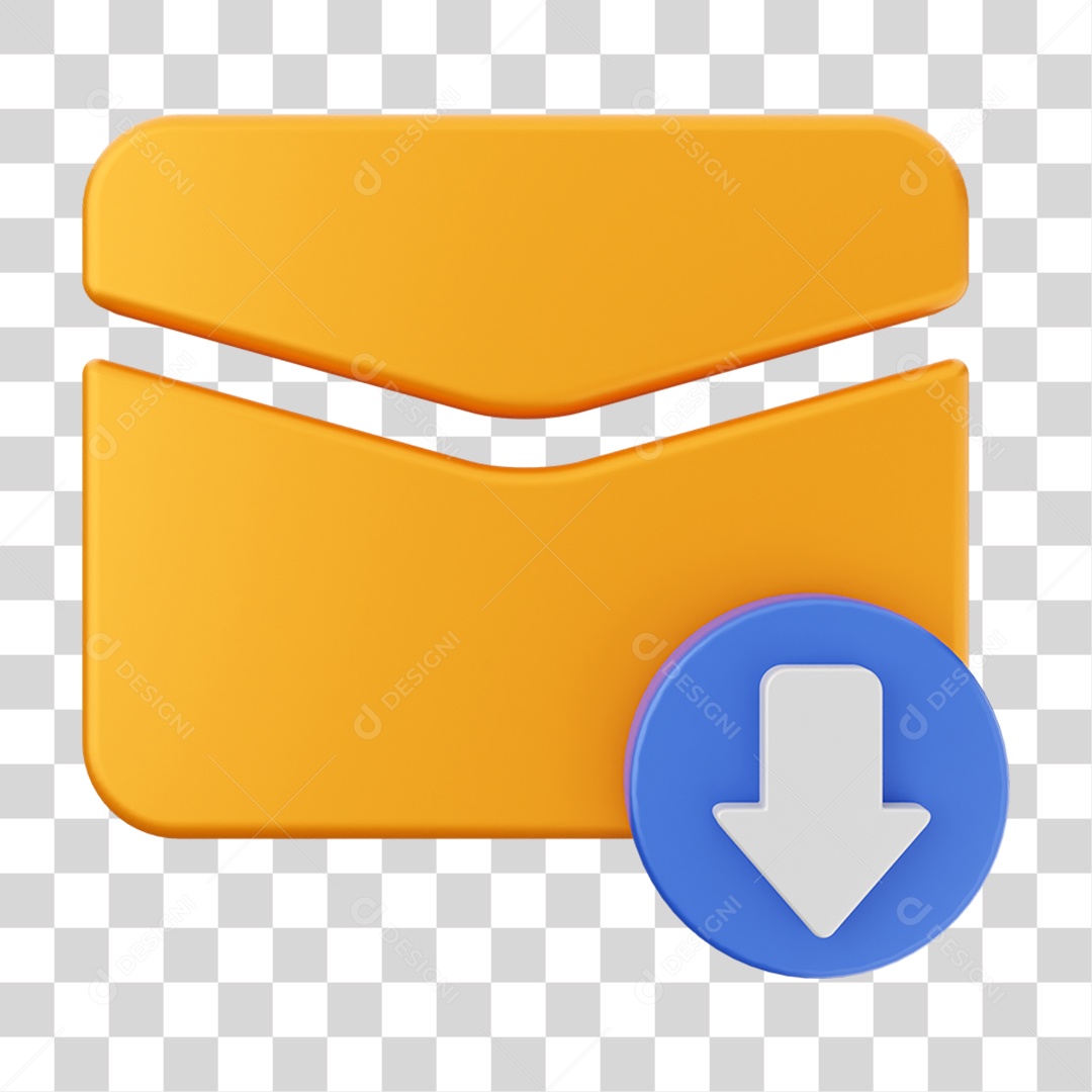 Elemento 3D Ícone de Download PNG Transparente