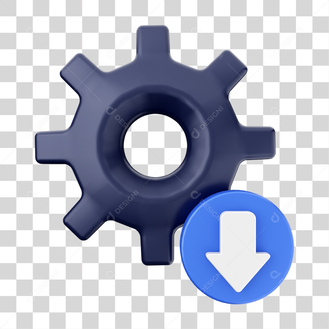 Elemento 3D Ícone de Download PNG Transparente