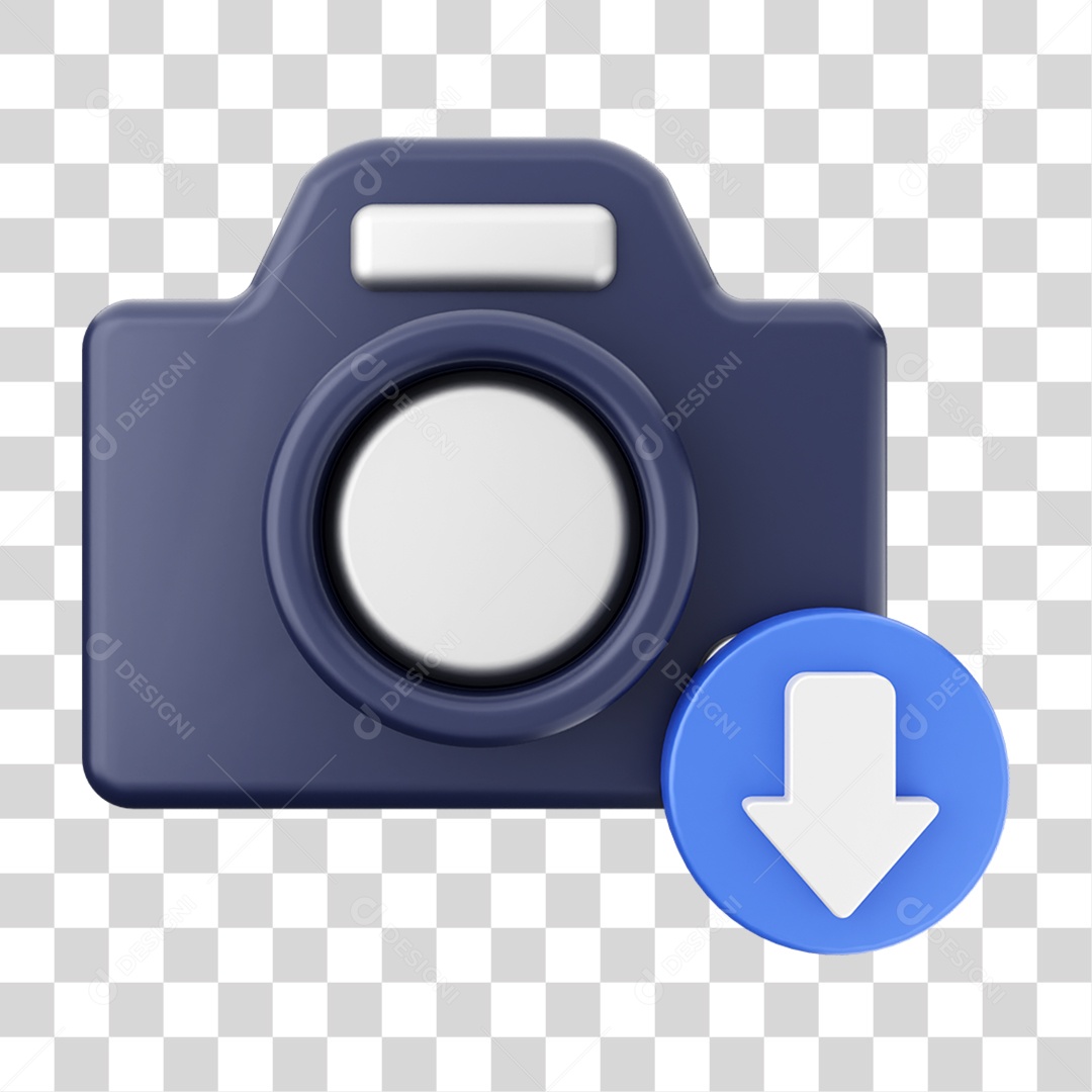 Elemento 3D Ícone de Download PNG Transparente