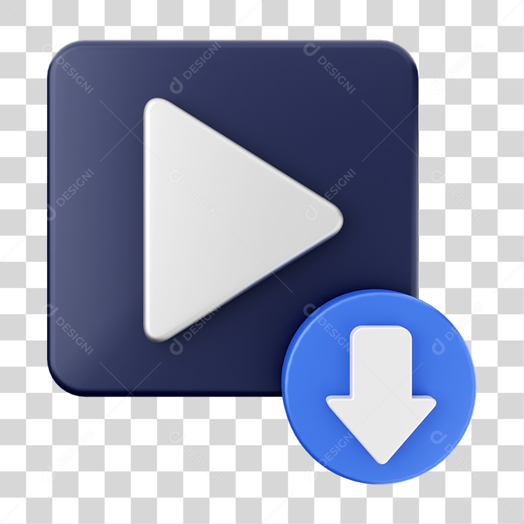 Elemento 3D Ícone de Download PNG Transparente