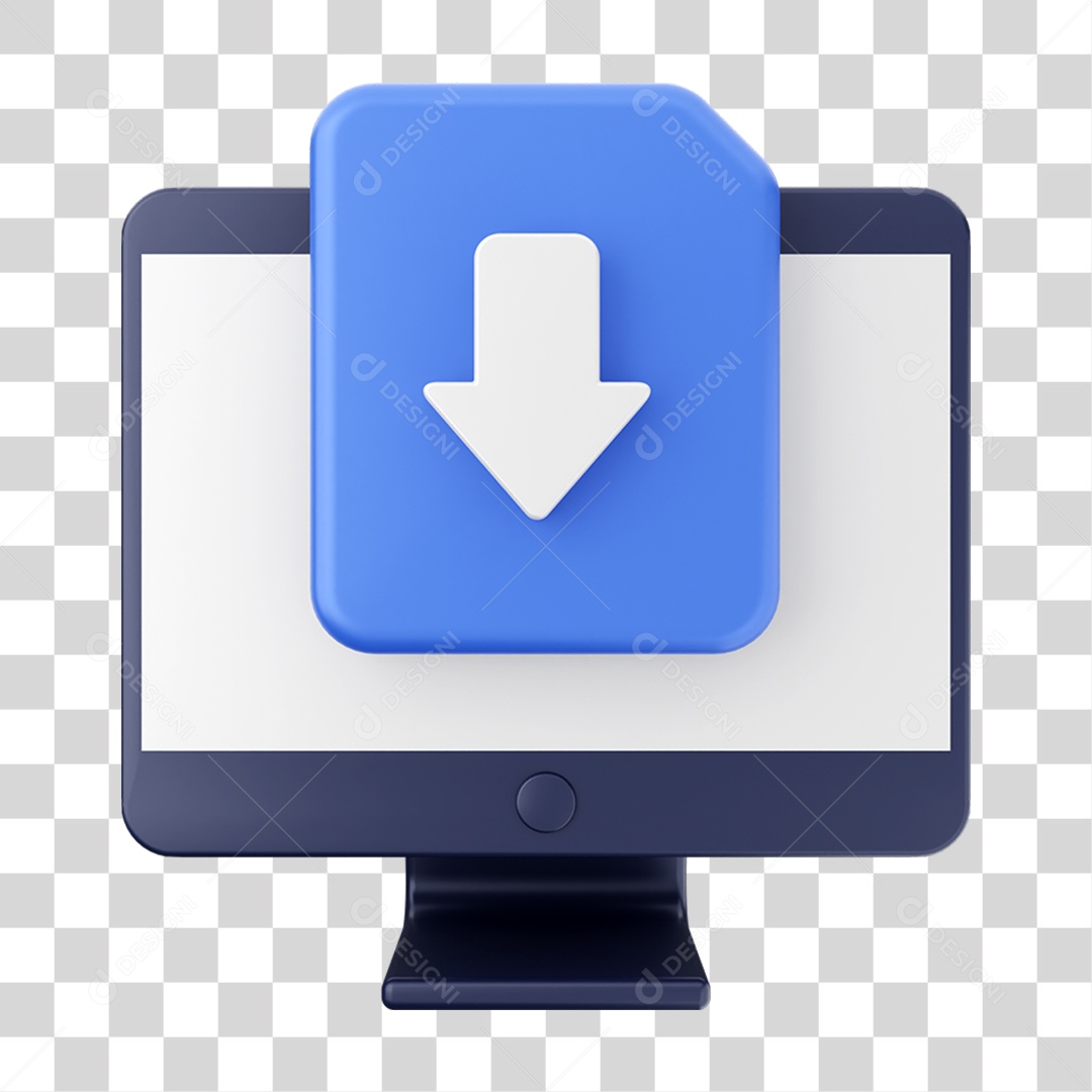 Elemento 3D Ícone de Download PNG Transparente