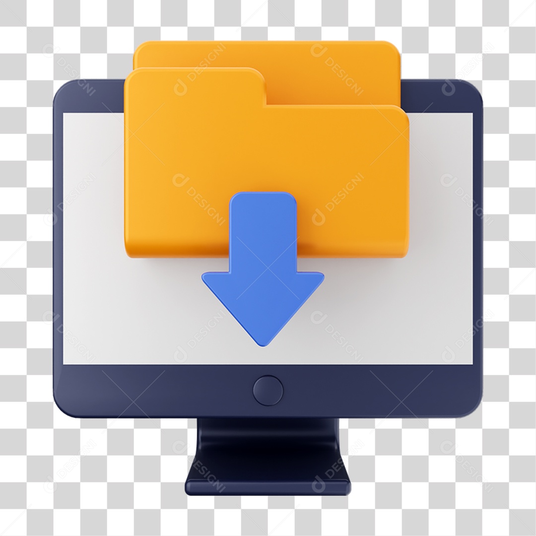 Elemento 3D Ícone de Download PNG Transparente