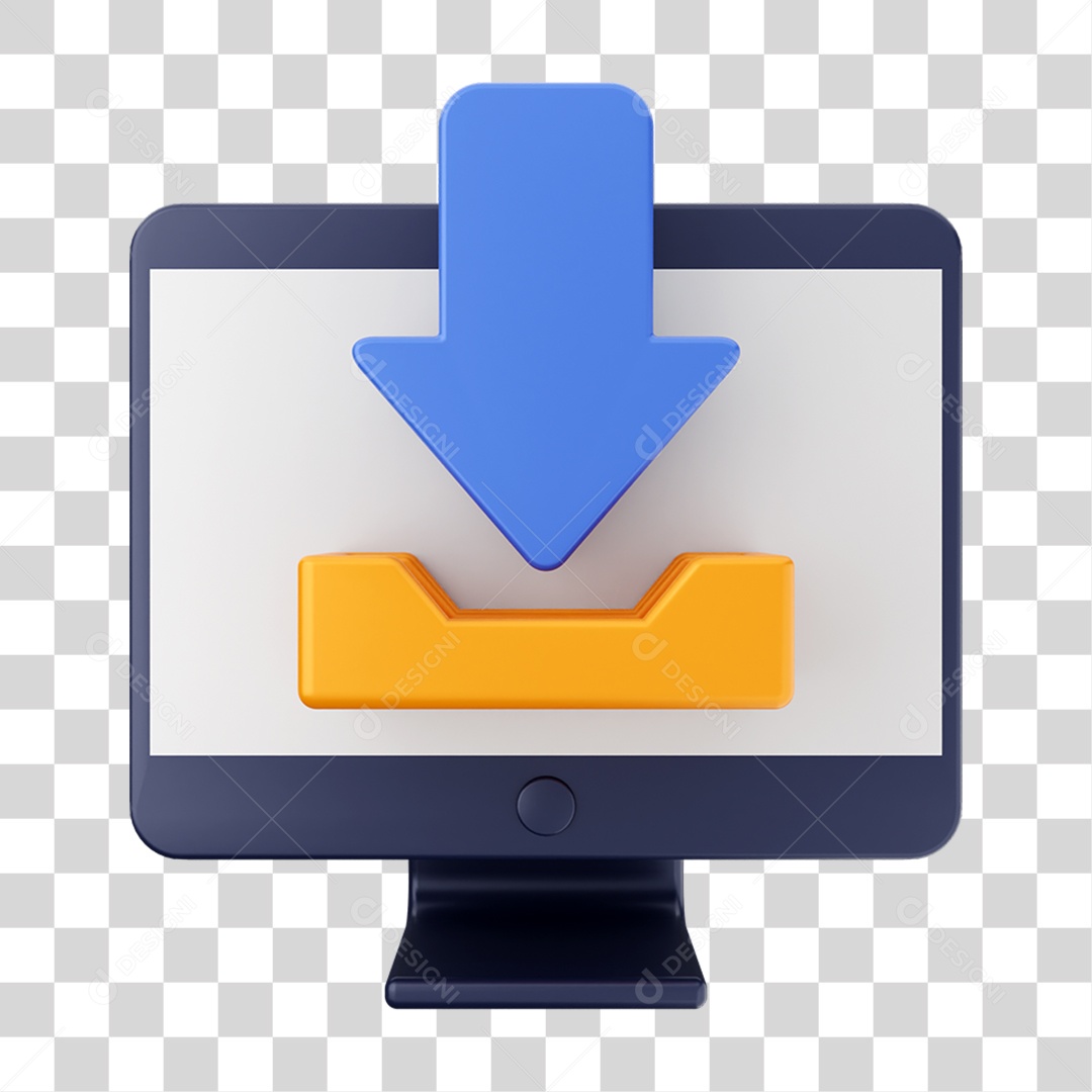 Elemento 3D Ícone de Download PNG Transparente