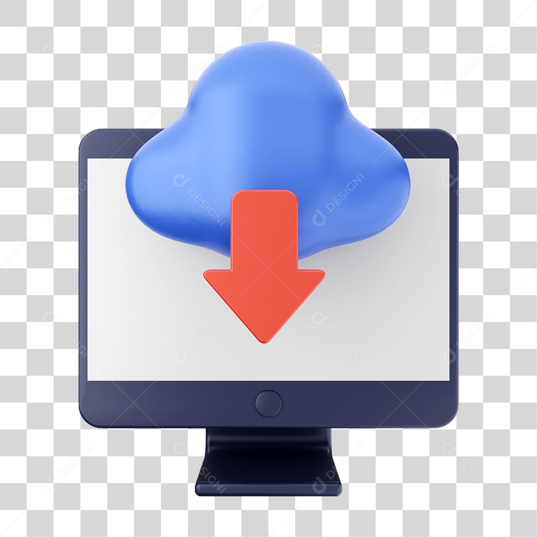 Elemento 3D Ícone de Download PNG Transparente