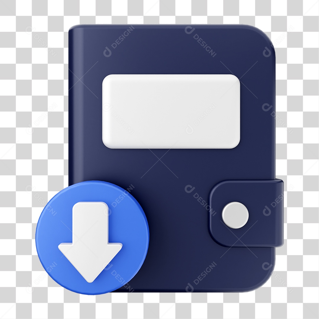 Elemento 3D Ícone de Download PNG Transparente