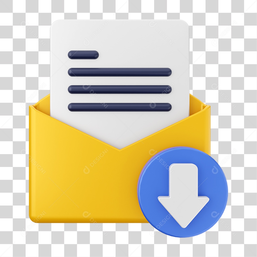 Elemento 3D Ícone de Download PNG Transparente