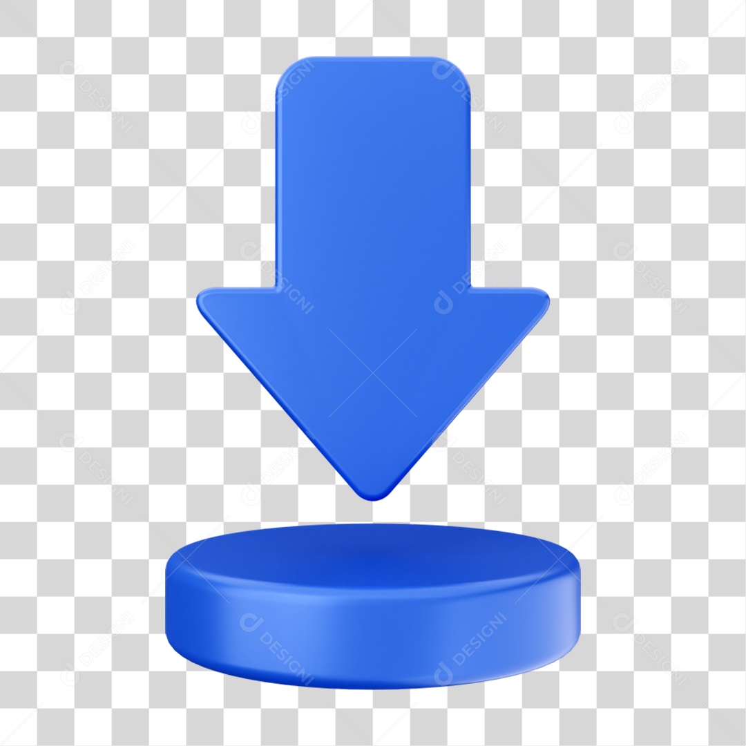 Elemento 3D Ícone de Download PNG Transparente