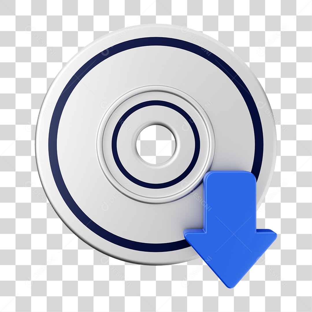 Elemento 3D Ícone de Download PNG Transparente