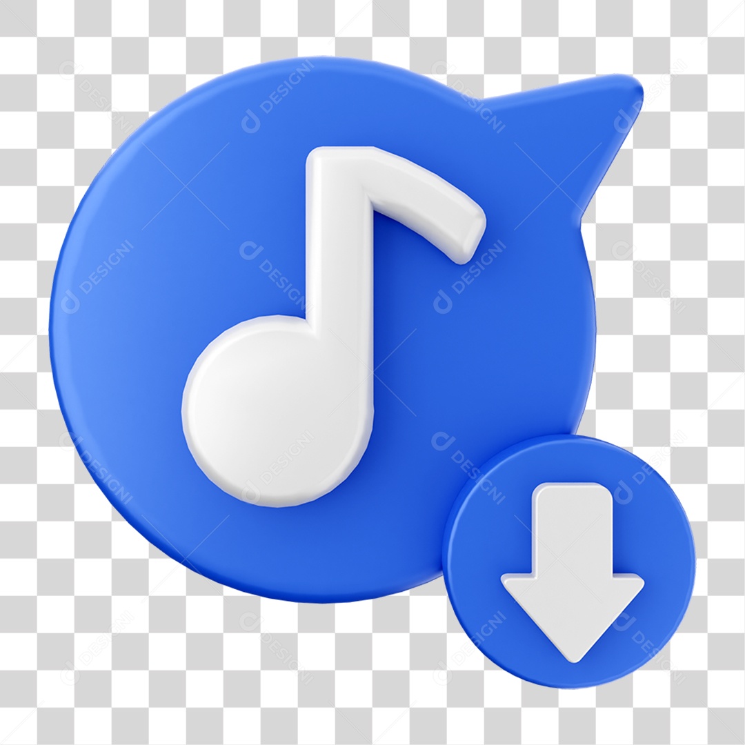 Elemento 3D Ícone de Download PNG Transparente