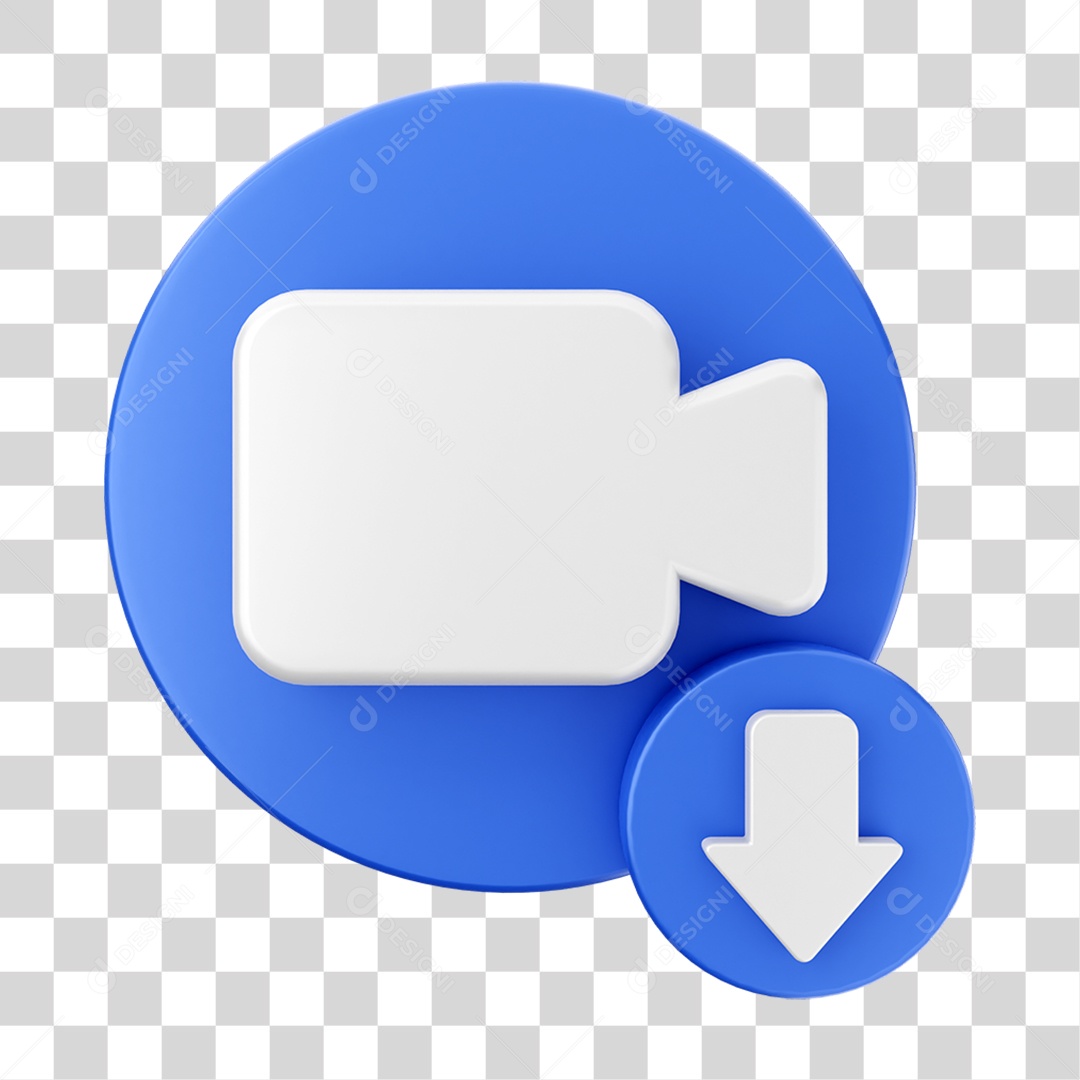 Elemento 3D Ícone de Download PNG Transparente