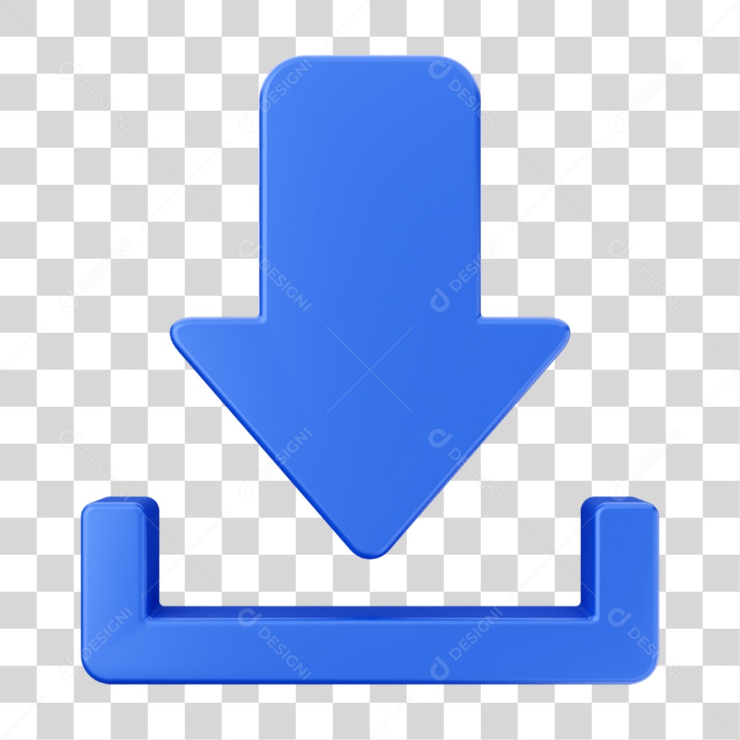 Elemento 3D Ícone de Download PNG Transparente