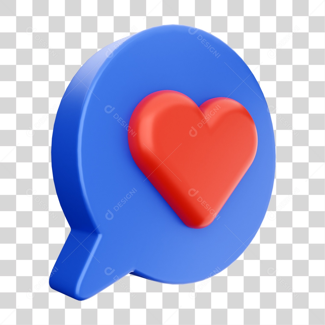 Elemento 3D Ícone de Mídia Social PNG Transparente