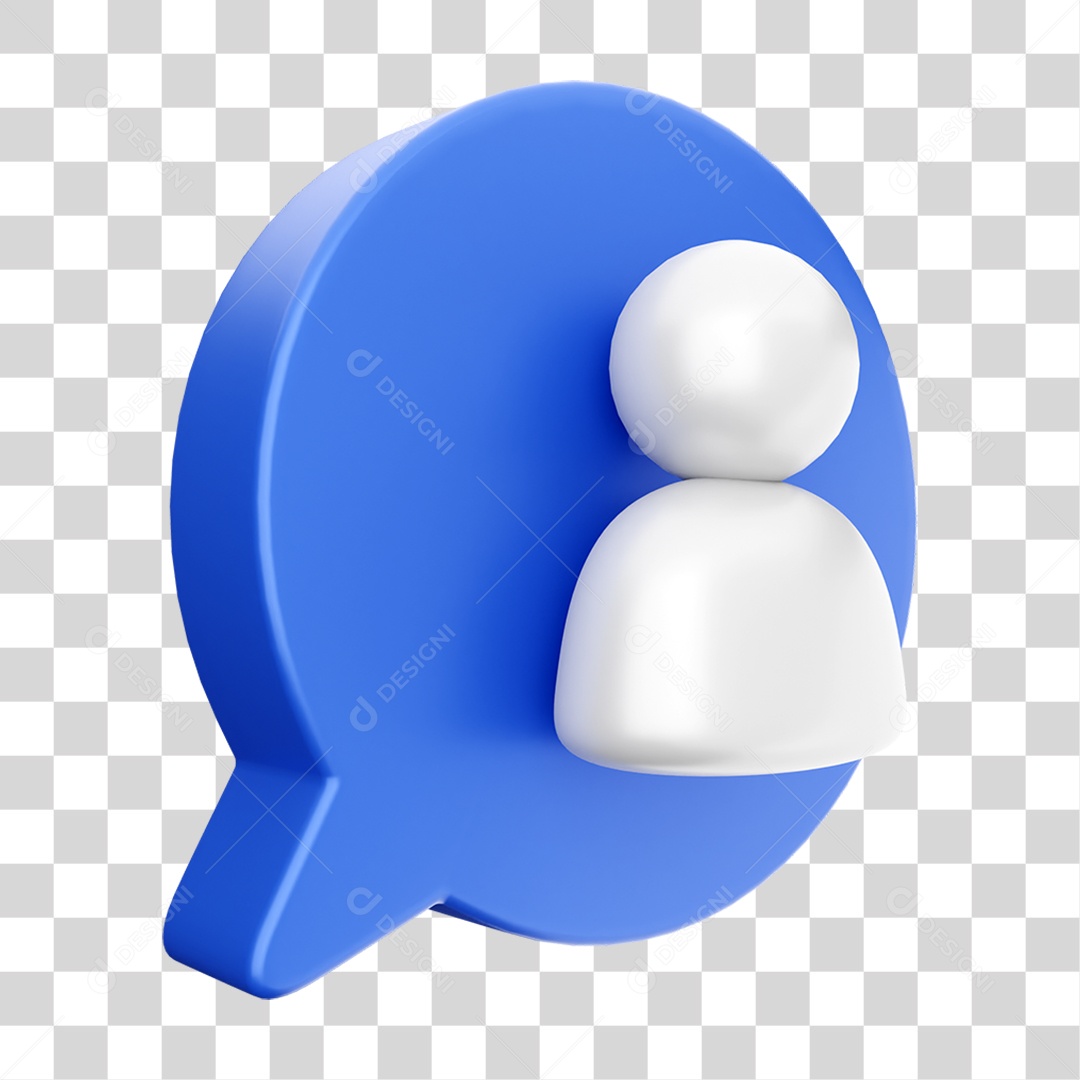 Elemento 3D Ícone de Mídia Social PNG Transparente