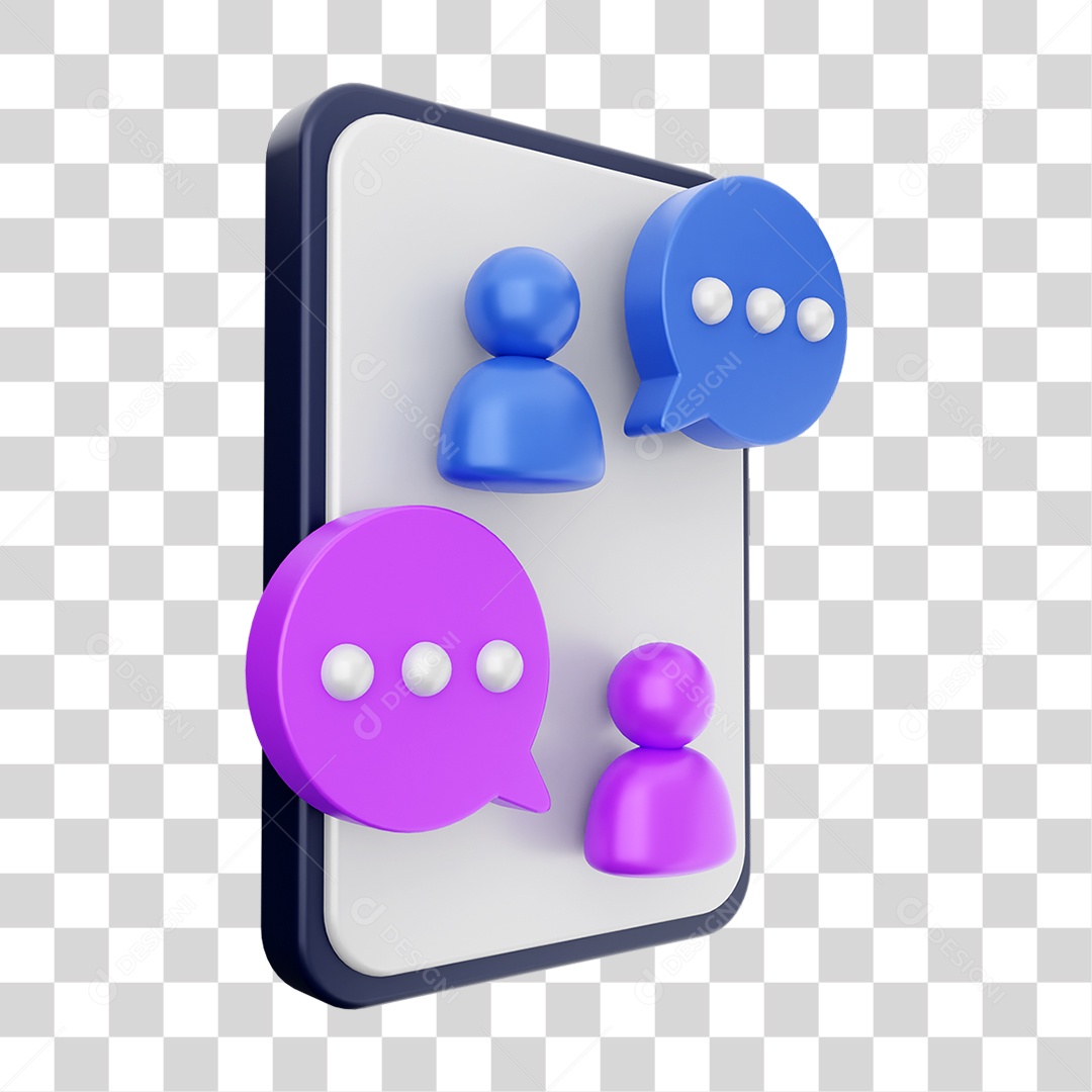 Elemento 3D Ícone de Mídia Social PNG Transparente