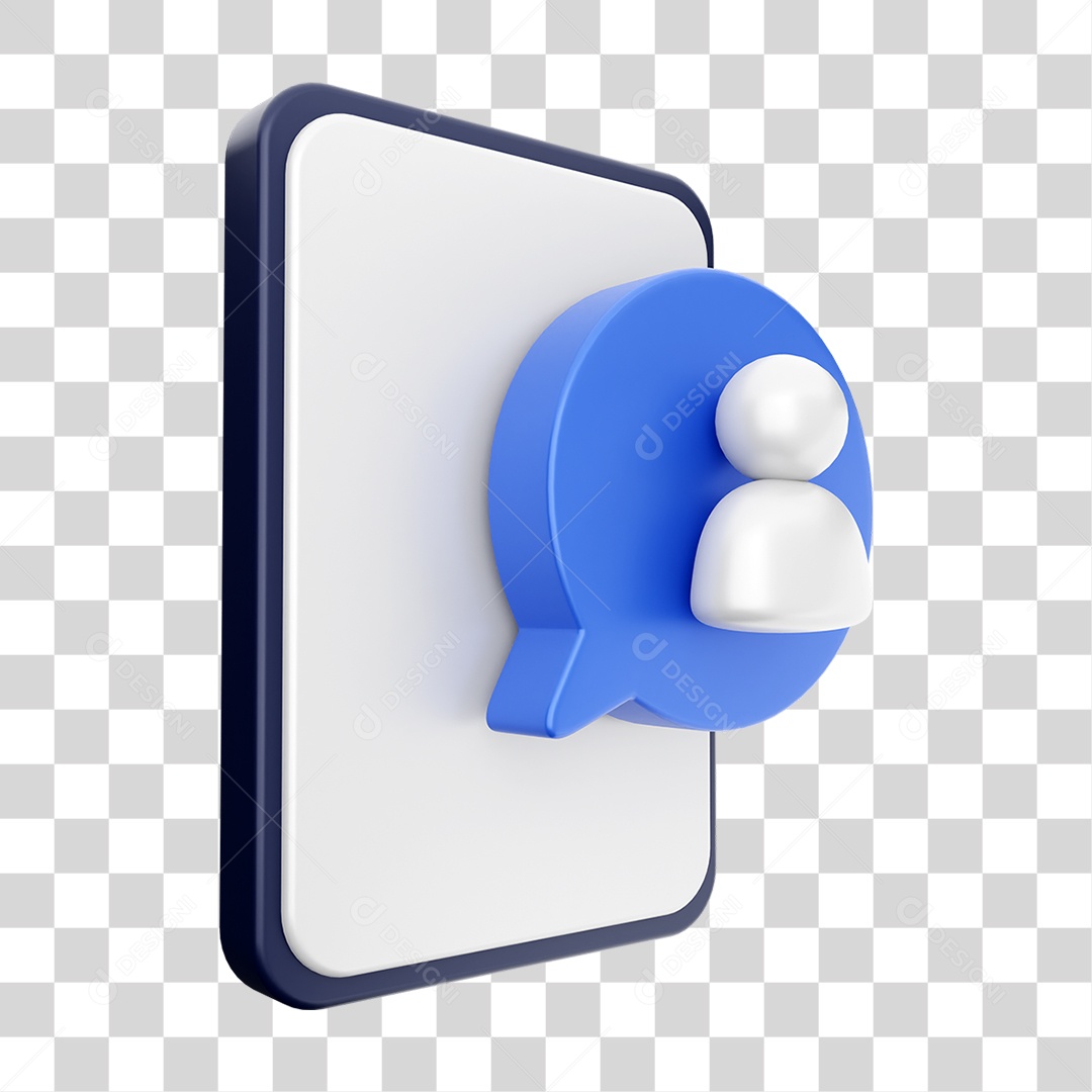 Elemento 3D Ícone de Mídia Social PNG Transparente