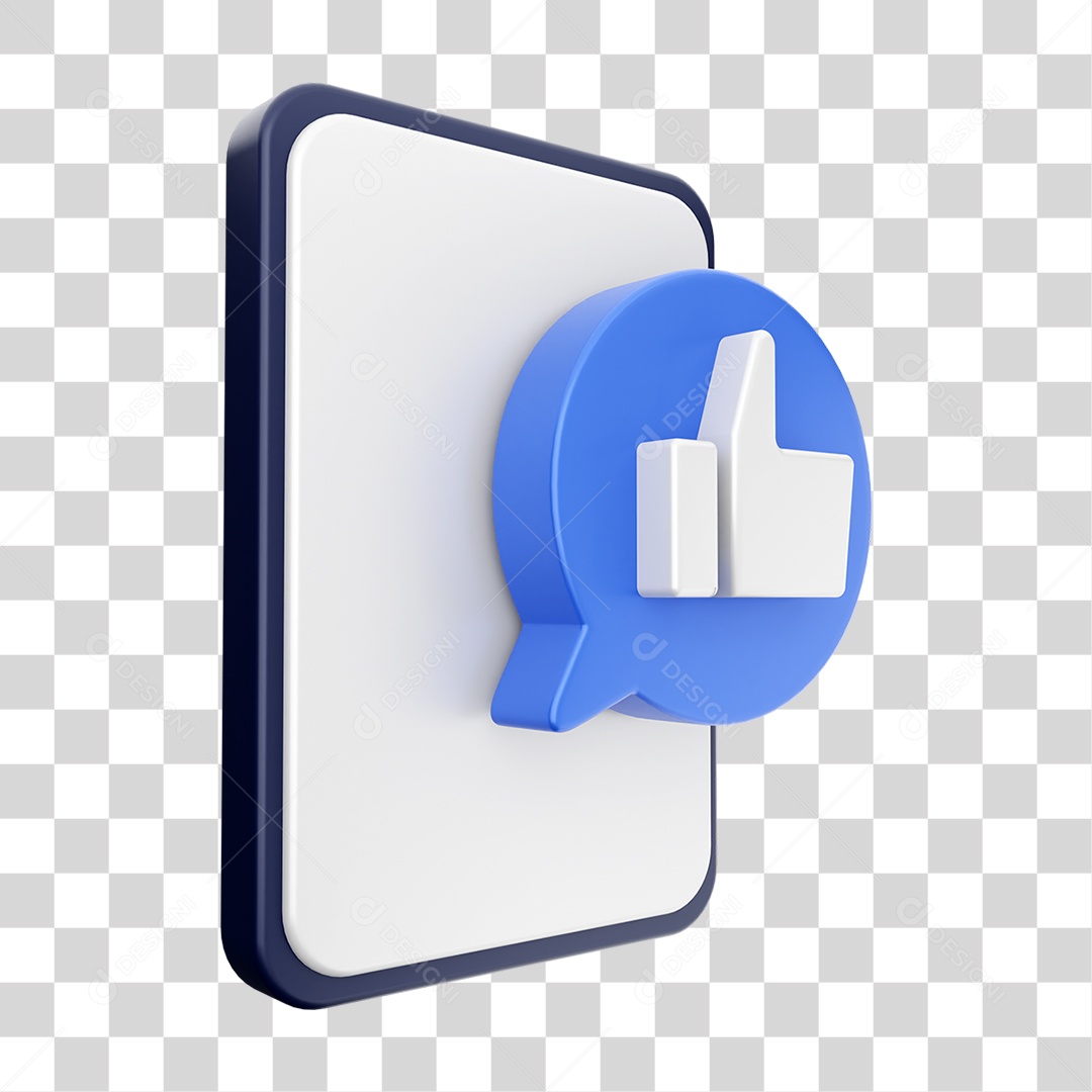 Elemento 3D Ícone de Mídia Social PNG Transparente