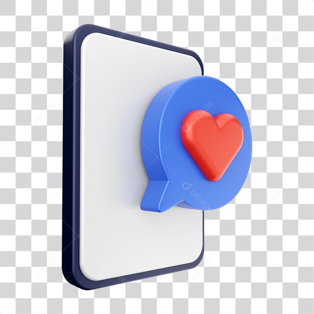 Elemento 3D Ícone de Mídia Social PNG Transparente