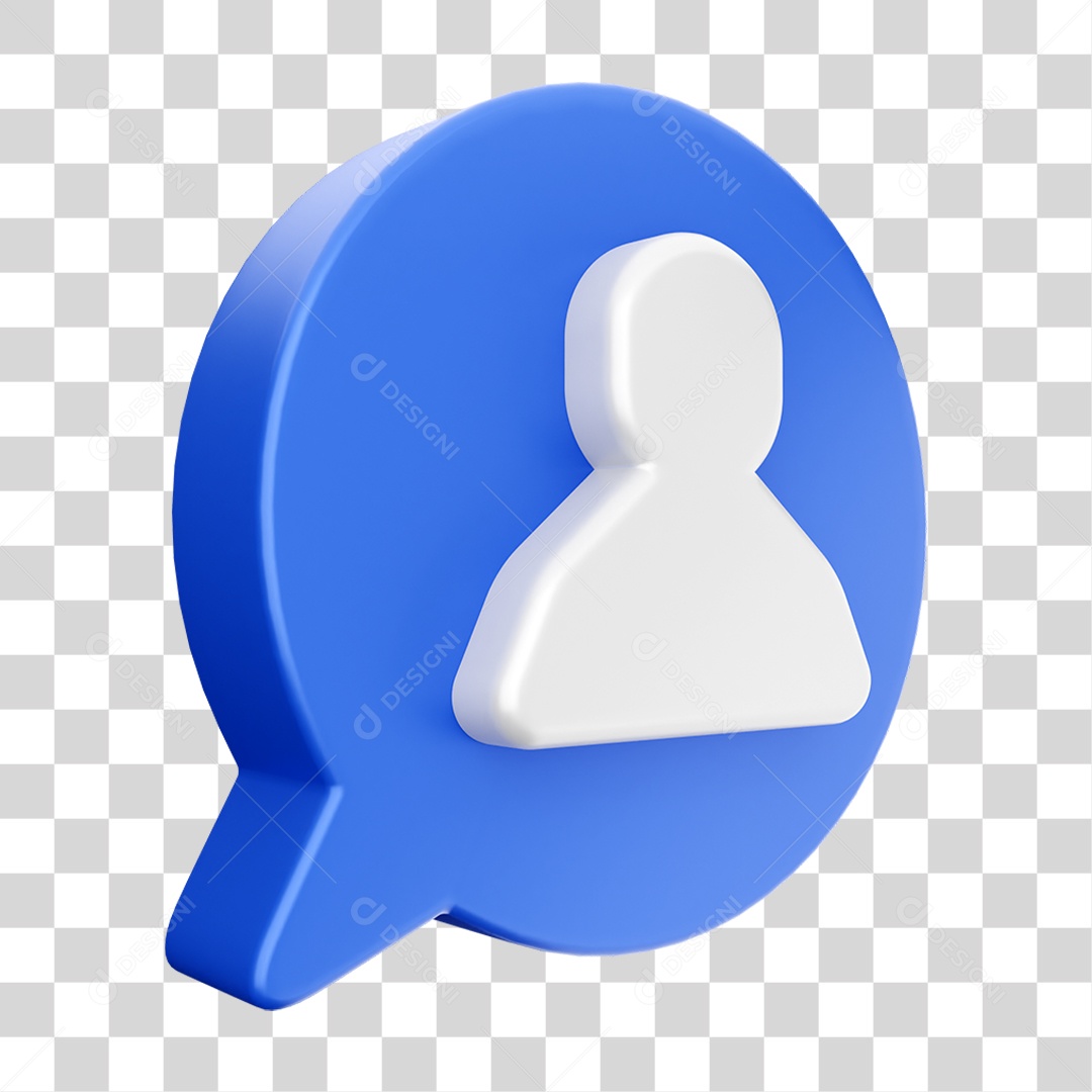 Elemento 3D Ícone de Mídia Social PNG Transparente