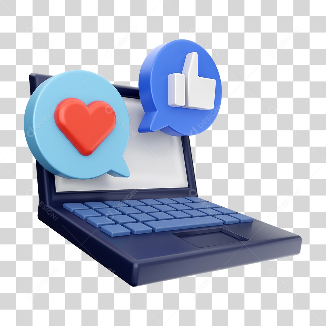 Elemento 3D Ícone de Mídia Social PNG Transparente