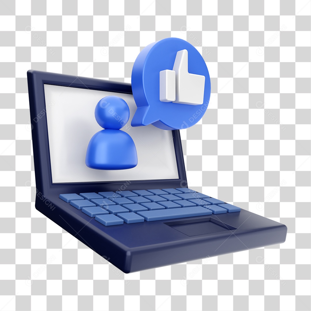 Elemento 3D Ícone de Mídia Social PNG Transparente