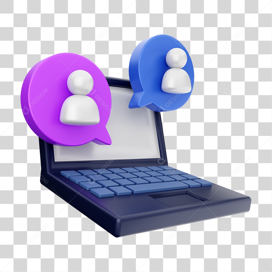 Elemento 3D Ícone de Mídia Social PNG Transparente