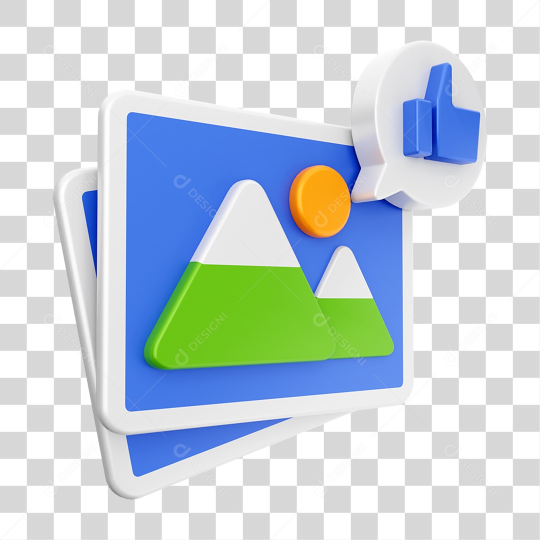 Elemento 3D Ícone de Mídia Social PNG Transparente