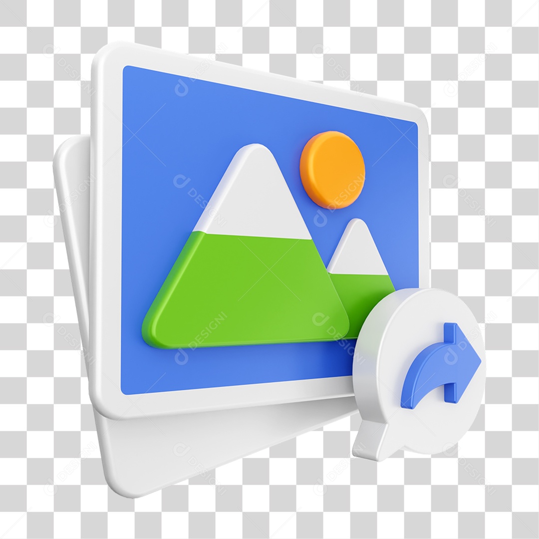 Elemento 3D Ícone de Mídia Social PNG Transparente