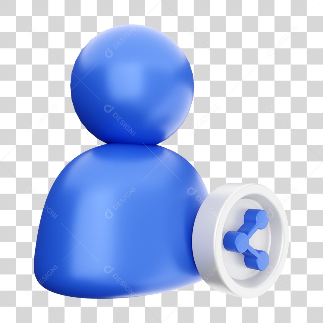Elemento 3D Ícone de Mídia Social PNG Transparente