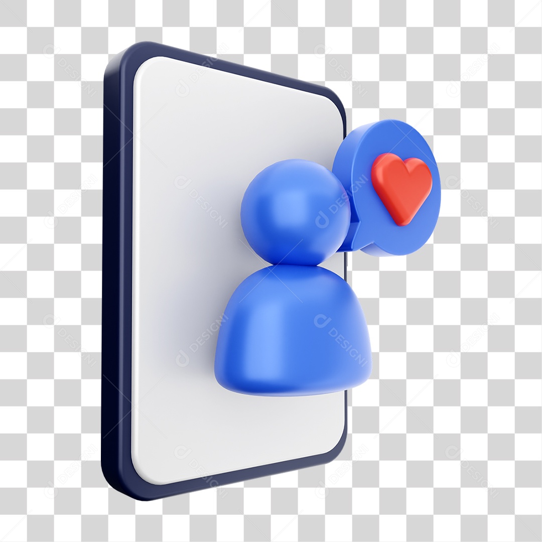 Elemento 3D Ícone de Mídia Social PNG Transparente