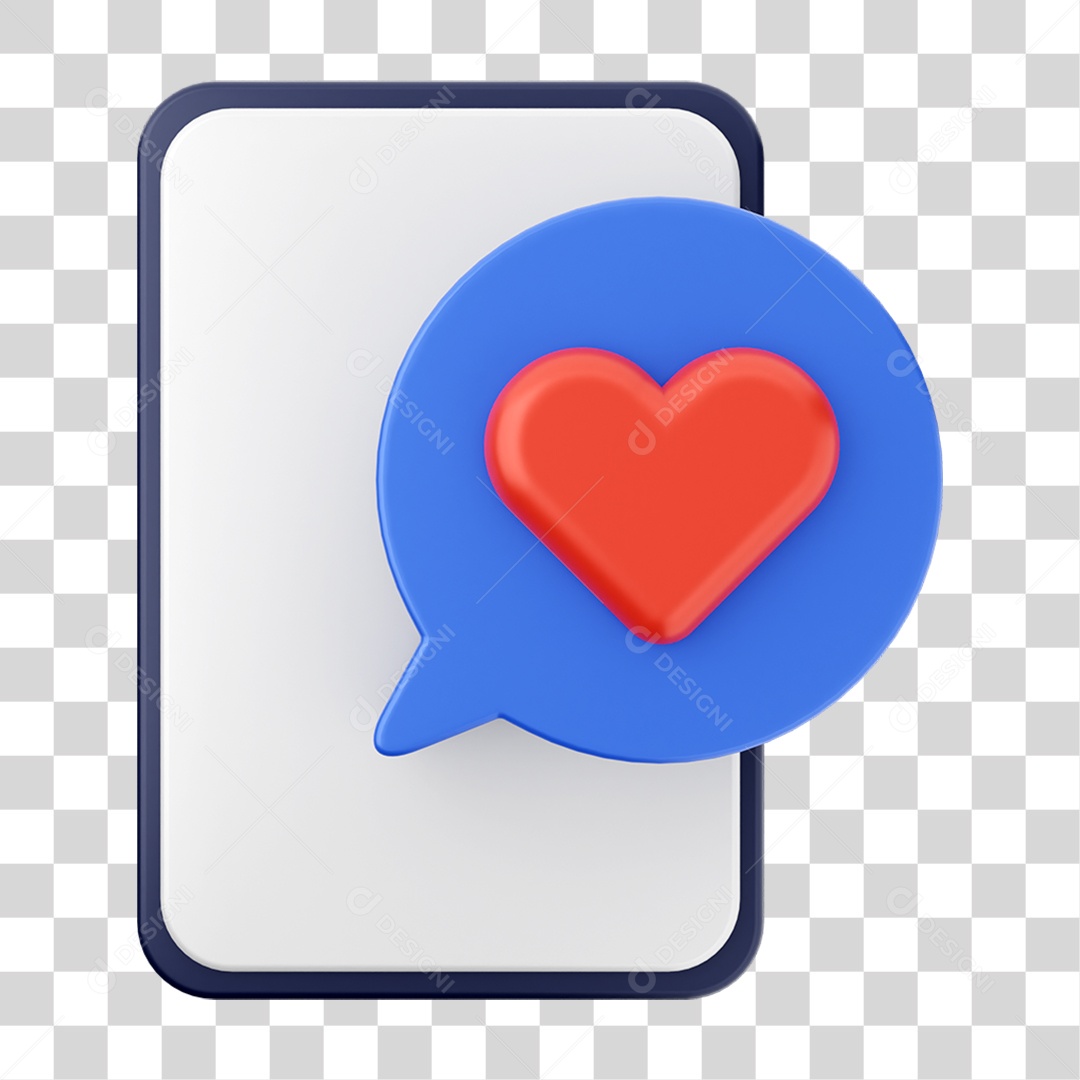 Elemento 3D Ícone de Mídia Social PNG Transparente