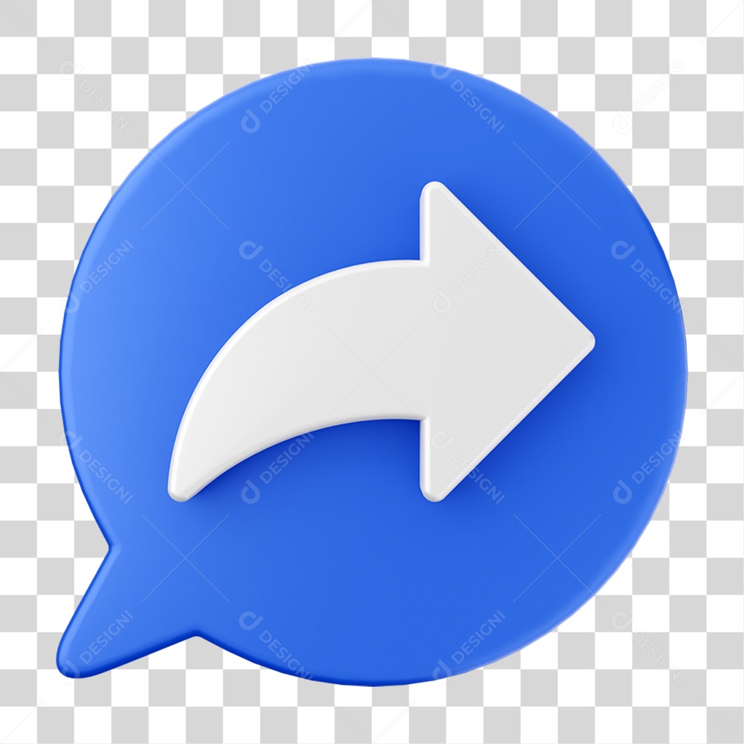 Elemento 3D Ícone de Mídia Social PNG Transparente