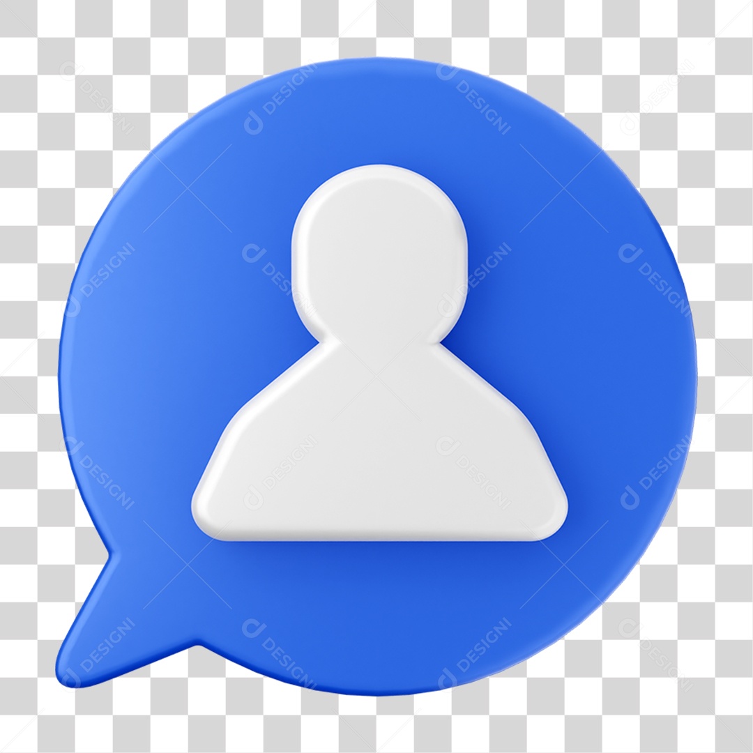 Elemento 3D Ícone de Mídia Social PNG Transparente