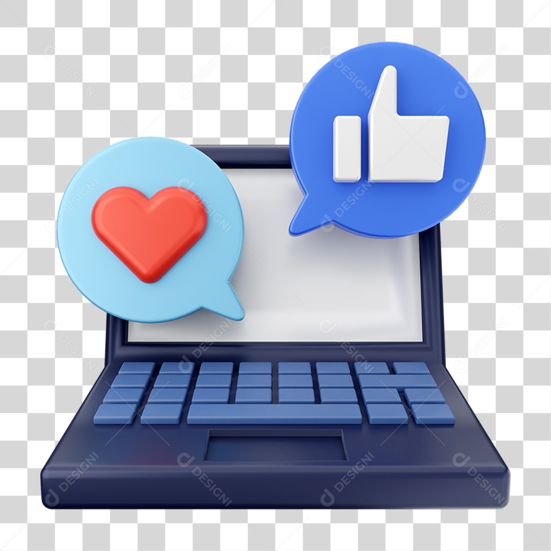 Elemento 3D Ícone de Mídia Social PNG Transparente