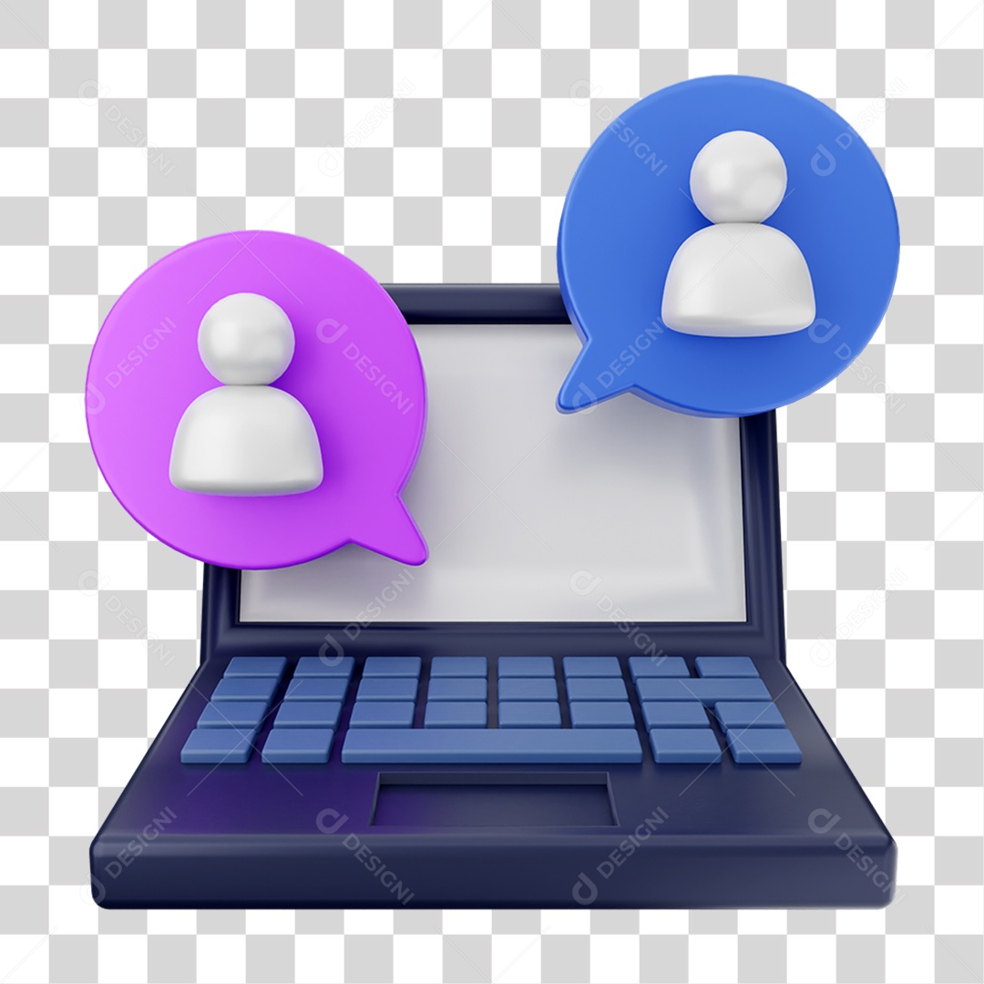 Elemento 3D Ícone de Mídia Social PNG Transparente