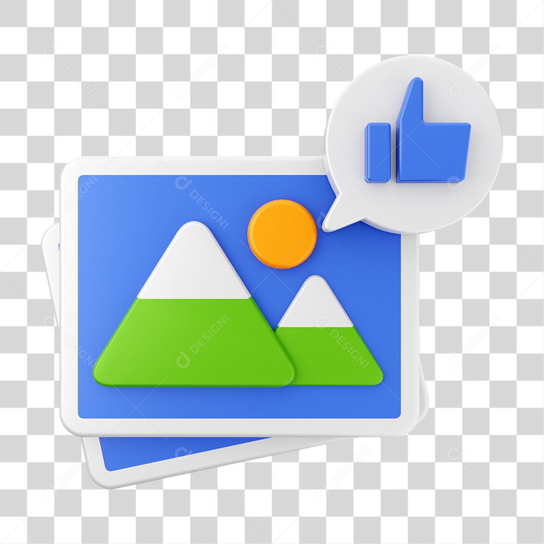 Elemento 3D Ícone de Mídia Social PNG Transparente