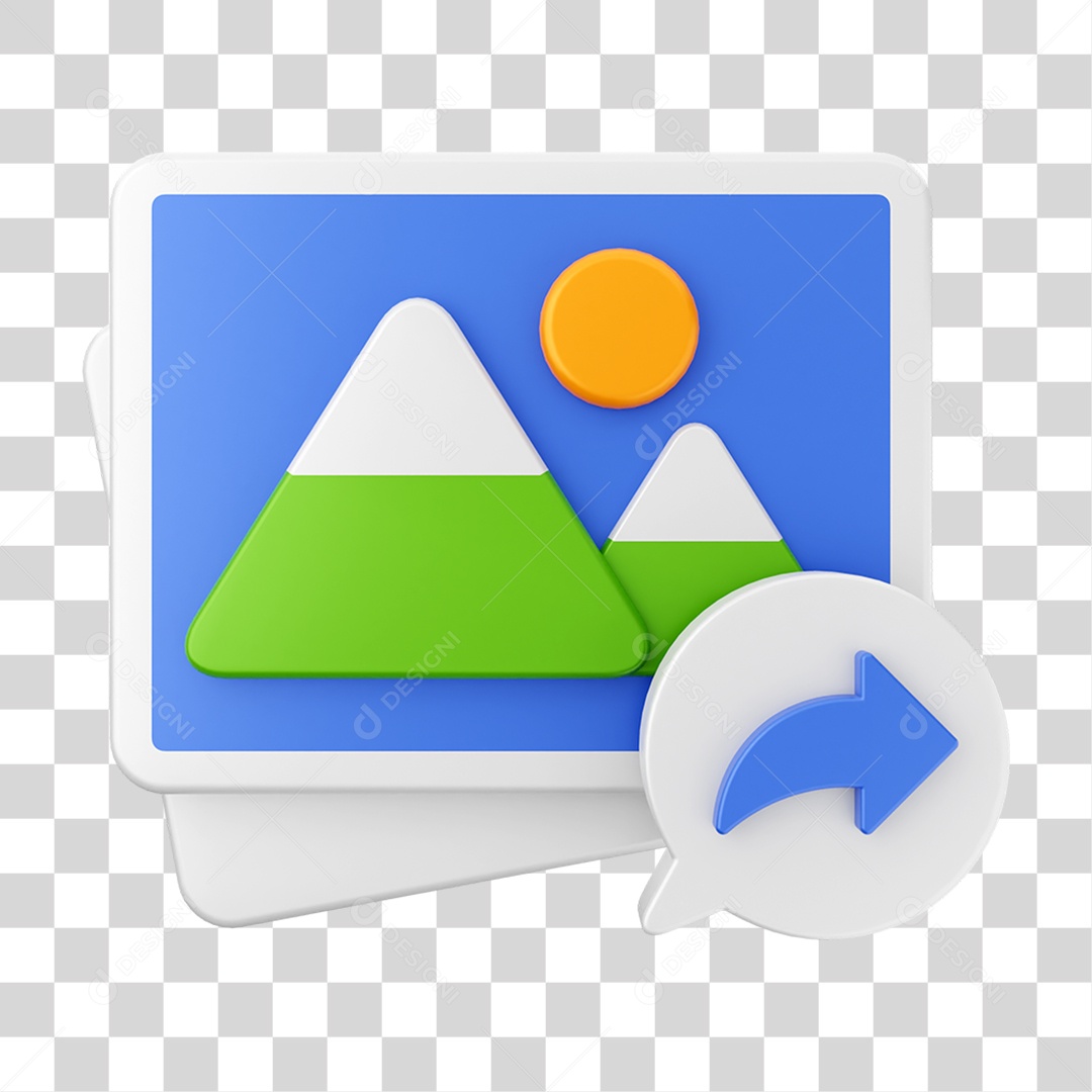 Elemento 3D Ícone de Mídia Social PNG Transparente