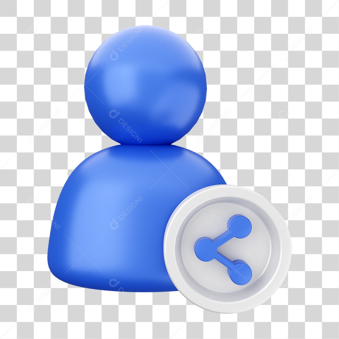 Elemento 3D Ícone de Mídia Social PNG Transparente