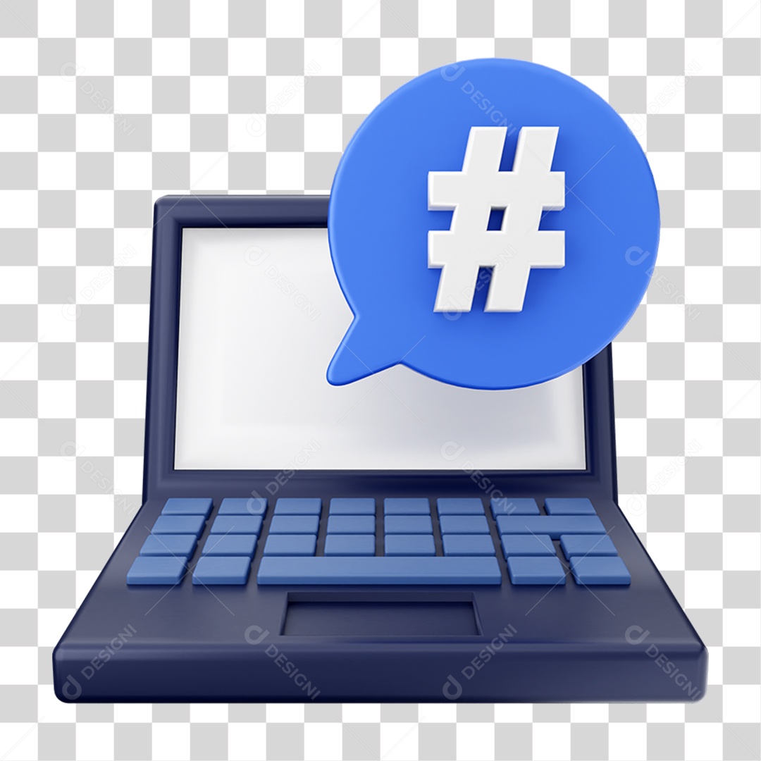 Elemento 3D Ícone de Mídia Social PNG Transparente