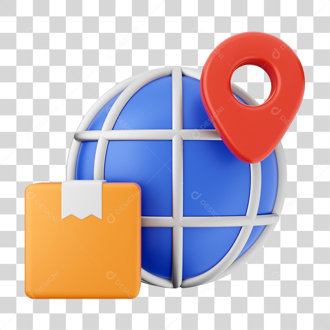 Elemento 3D Ícone de Compras On-line PNG Transparente