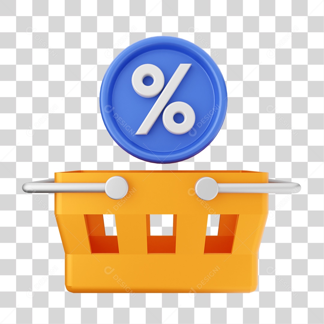 Elemento 3D Ícone de Compras On-line PNG Transparente